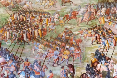 Detail (Fresko in der Halle der Schlachten der Schlacht von La Higueruela 1431)